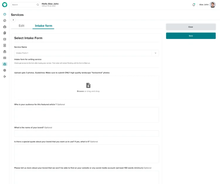 OpFlow Intake Forms